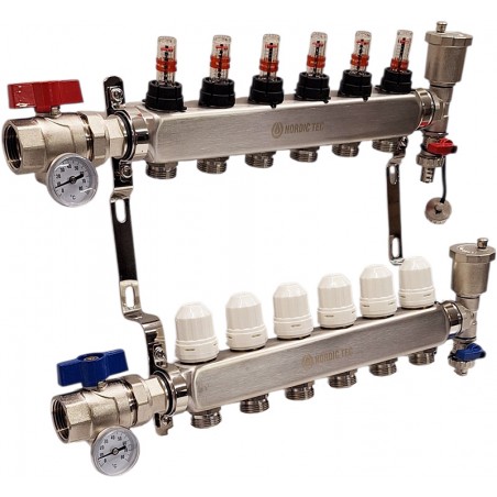 distribuitor incalzire pardoseala 6 cai Nordic Tec INOX-6 RO60