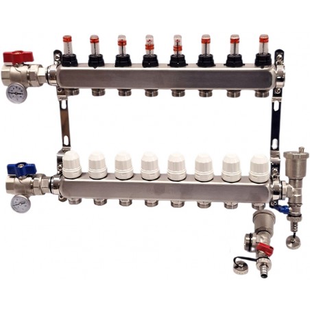 Distribuitor încălzire prin pardoseală 8 circuite Nordic TEc INOX RO5