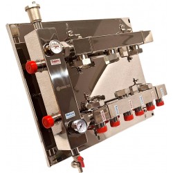 Separator-distribuitor cu 3 circuite + termometru și manometru | 130 mm