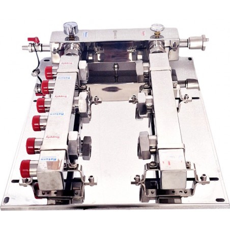 Separator-distribuitor cu 3 circuite + termometru și manometru Nordic Tec