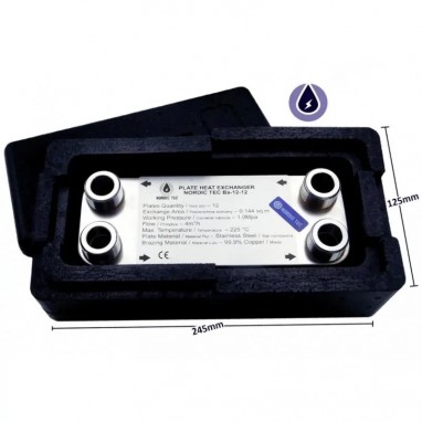 Schimbător de căldură cu 20 plăci NORDIC TEC Ba-12-20 3/4" 45kW cu izolatie