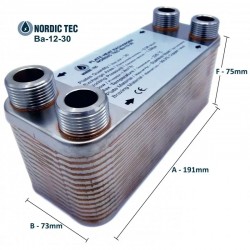 Schimbător de căldură 30 plăci NORDIC TEC Ba-12-30 3/4" 65kW
