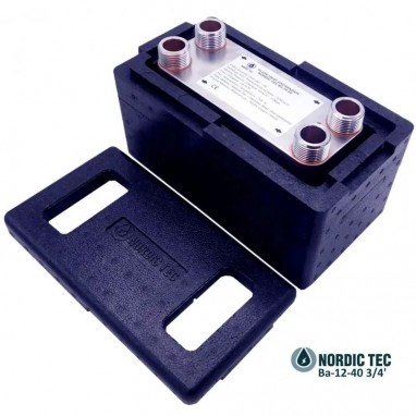 Schimbător de căldură cu 40 plăci NORDIC TEC Ba-12-40 3/4" izolatia