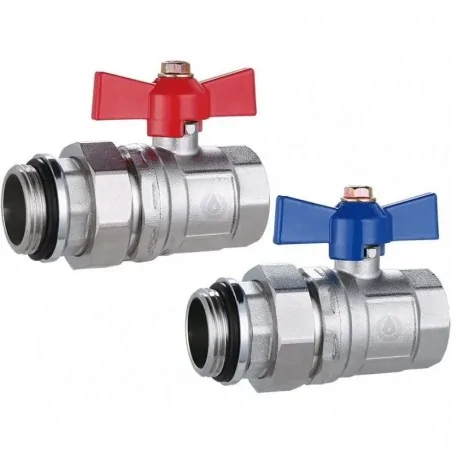 valve cu bilă - cu manetă fluture, garnitură și racord - 1 1/4" DN32 (2 buc.)