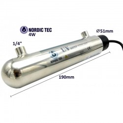 Sterilizator cu lampă UV apă Nordic Tec UVC PHILIPS 4W 0.3GPM 1/4"