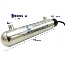 Sterilizator cu lampă UV apă | Nordic Tec UVC PHILIPS 11W 1GPM 1/4"
