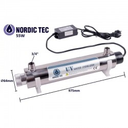 Sterilizator cu lampă UV apă | Nordic Tec UVC PHILIPS 55W 12GPM 3/4"