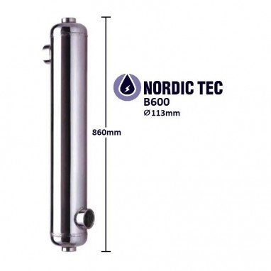 Schimbător de căldură piscină NORDIC TEC B600 175kW