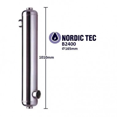 Schimbător de căldură piscină NORDIC TEC B2400 700kW Inox
