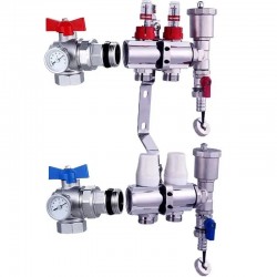 Distribuitor încălzire în pardoseală NORDIC TEC cu vane unghiulare 2 cai