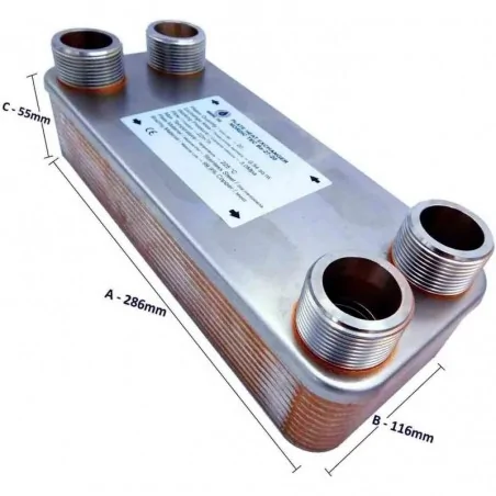 Schimbător de căldură cu 20 plăci NORDIC TEC Ba-32-20 1"