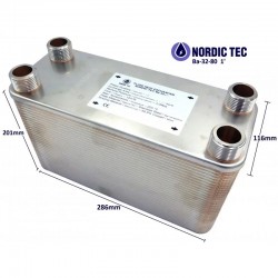 Schimbător de căldură cu 80 plăci NORDIC TEC Ba-32-80 1" 450kW