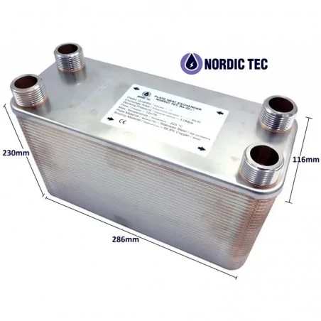Schimbător de căldură cu 90 plăci NORDIC TEC Ba-32-90 1" 500kW