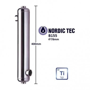 Schimbător de căldură titan Nordic Tec piscină B155-Ti 45 kW