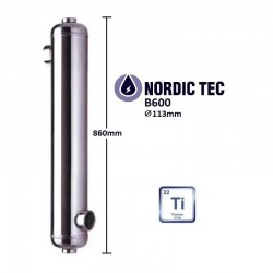 Schimbător de căldură titan piscină Nordic B600-Ti 180 kW
