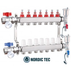 Colector inox pentru încălzire și pardoseală Nordic Tec INOX 7 circuite 2