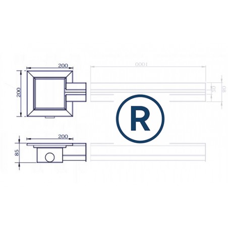 Capac de drenaj pentru evacuarea apei | 1 Exit, cu 1 ieșire pentru canalul