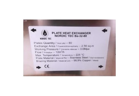 Conectarea schimbătorului de căldură Nordic Tec. Se pot inversa direcțiile de curgere indicate pe plăcuța de identificare? Conectarea schimbătorului de căldură Nordic Tec. Se pot inversa direcțiile de curgere indicate pe plăcuța de identificare?