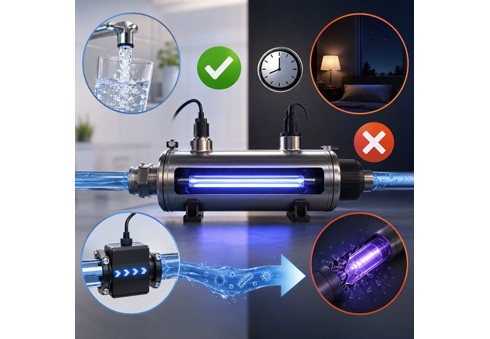 Lampa UV trebuie să fie pornită permanent sau doar atunci când curge apa?